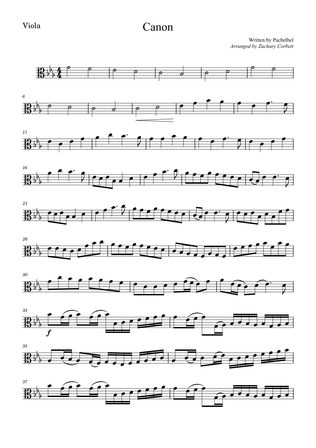 Canon (arr. Zachary Corbett)