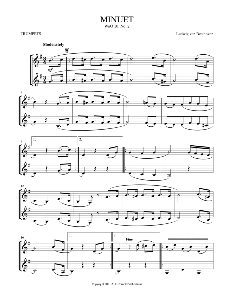 Minuet, WoO 10, No. 2 (arr. Mark Phillips)