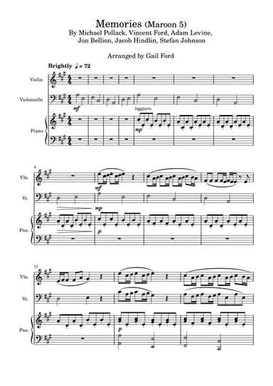 Memories (arr. Gail Ford)