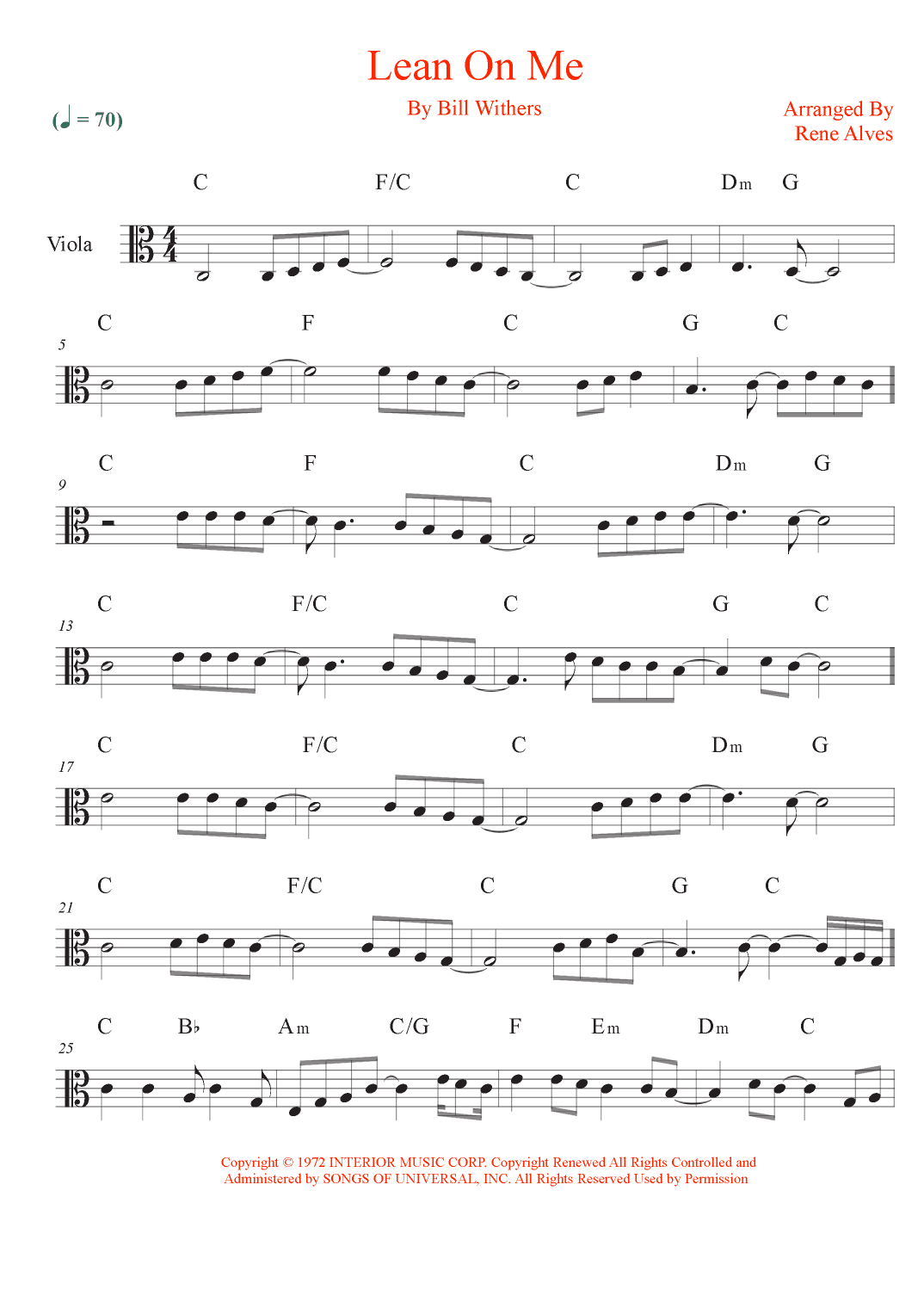 Lean On Me (arr. Rene Alves)