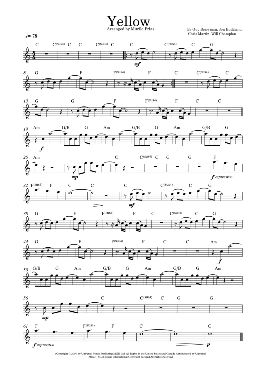 Yellow (arr. Murilo Frias)