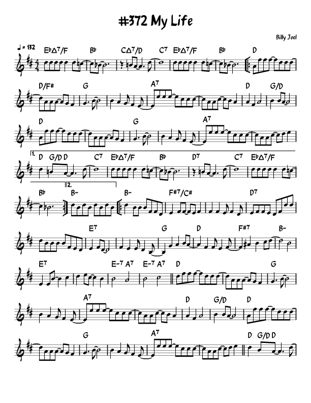 My Life (arr. John Fries)