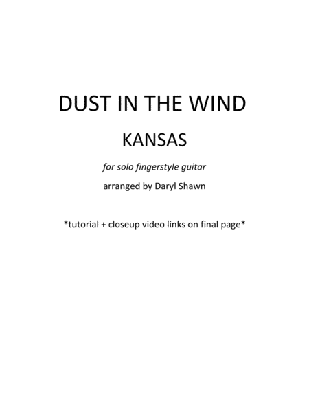 Dust In The Wind (arr. Daryl Shawn)