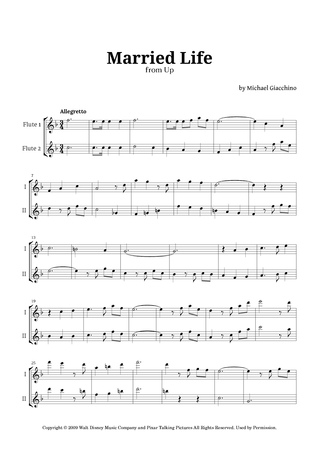 Married Life (arr. Langanho)