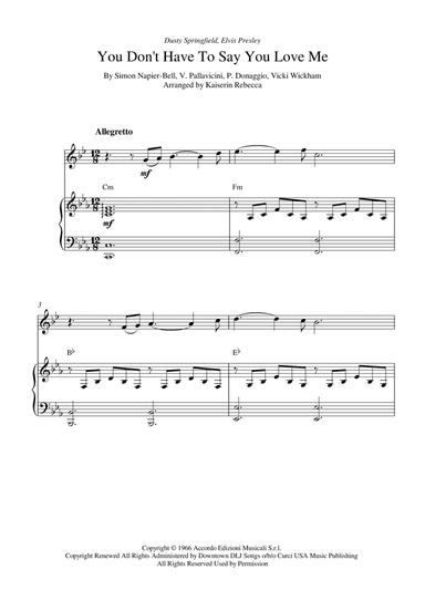 You Don't Have To Say You Love Me (arr. Kaiserin Rebecca)