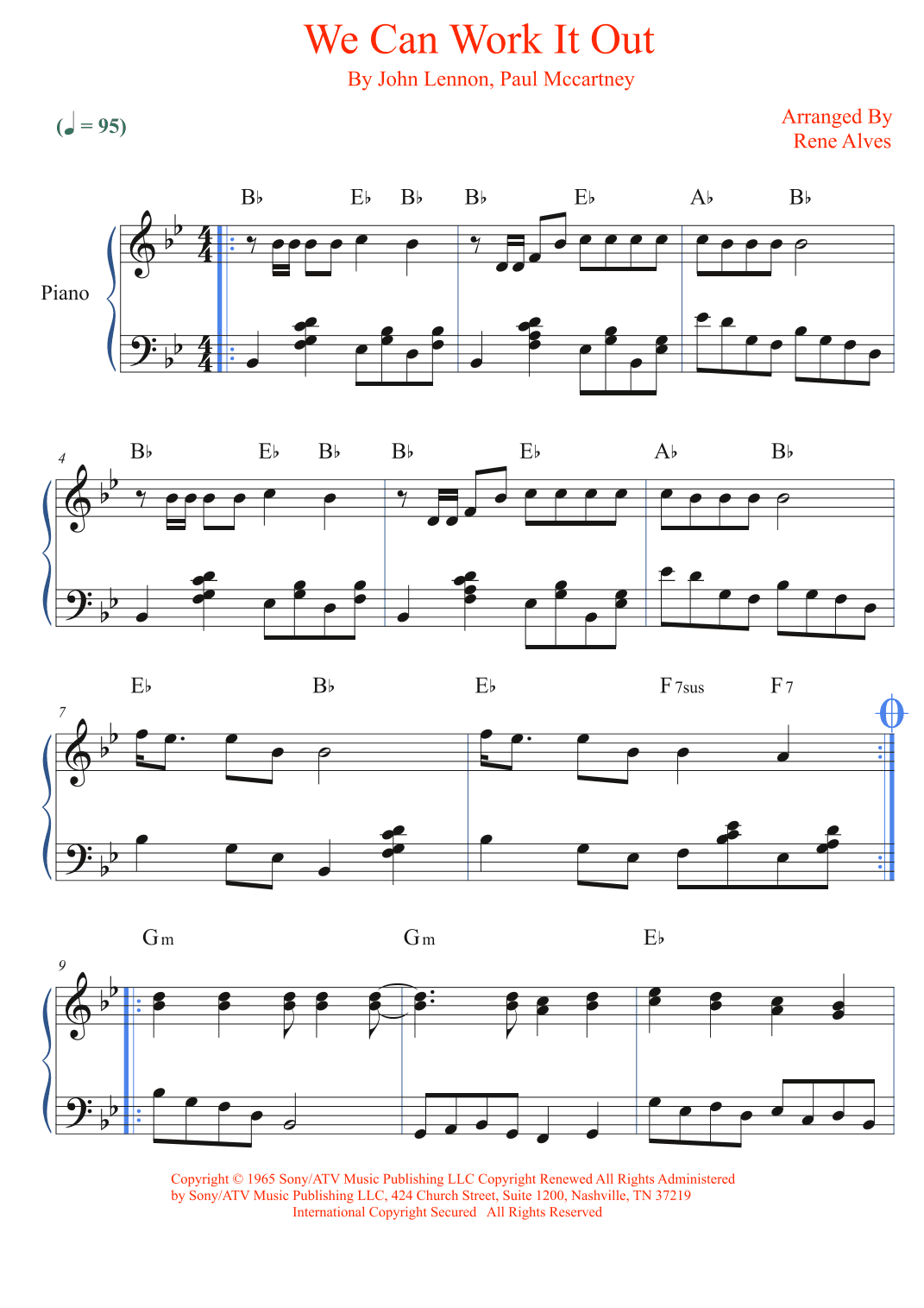 We Can Work It Out (arr. Rene Alves)