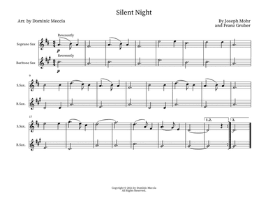Silent Night- Soprano Sax and Bari Sax Duet (arr. Dominic Meccia)