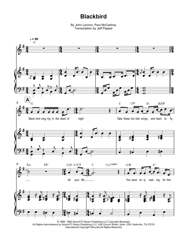 Blackbird (arr. Jeff Pepper)