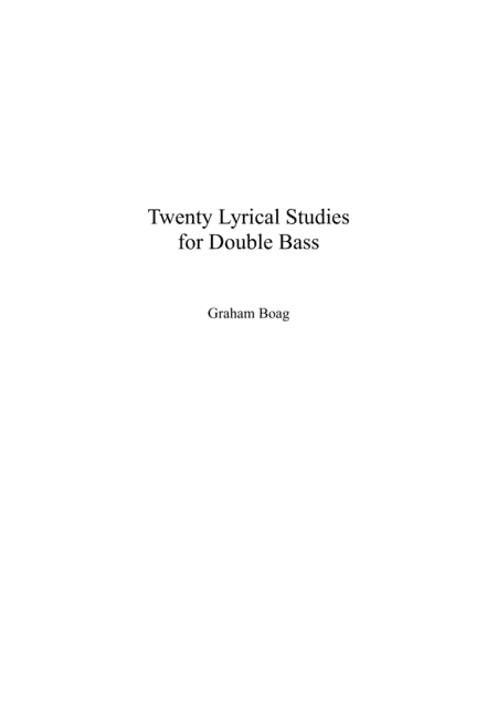 Twenty Lyrical Studies for Double Bass