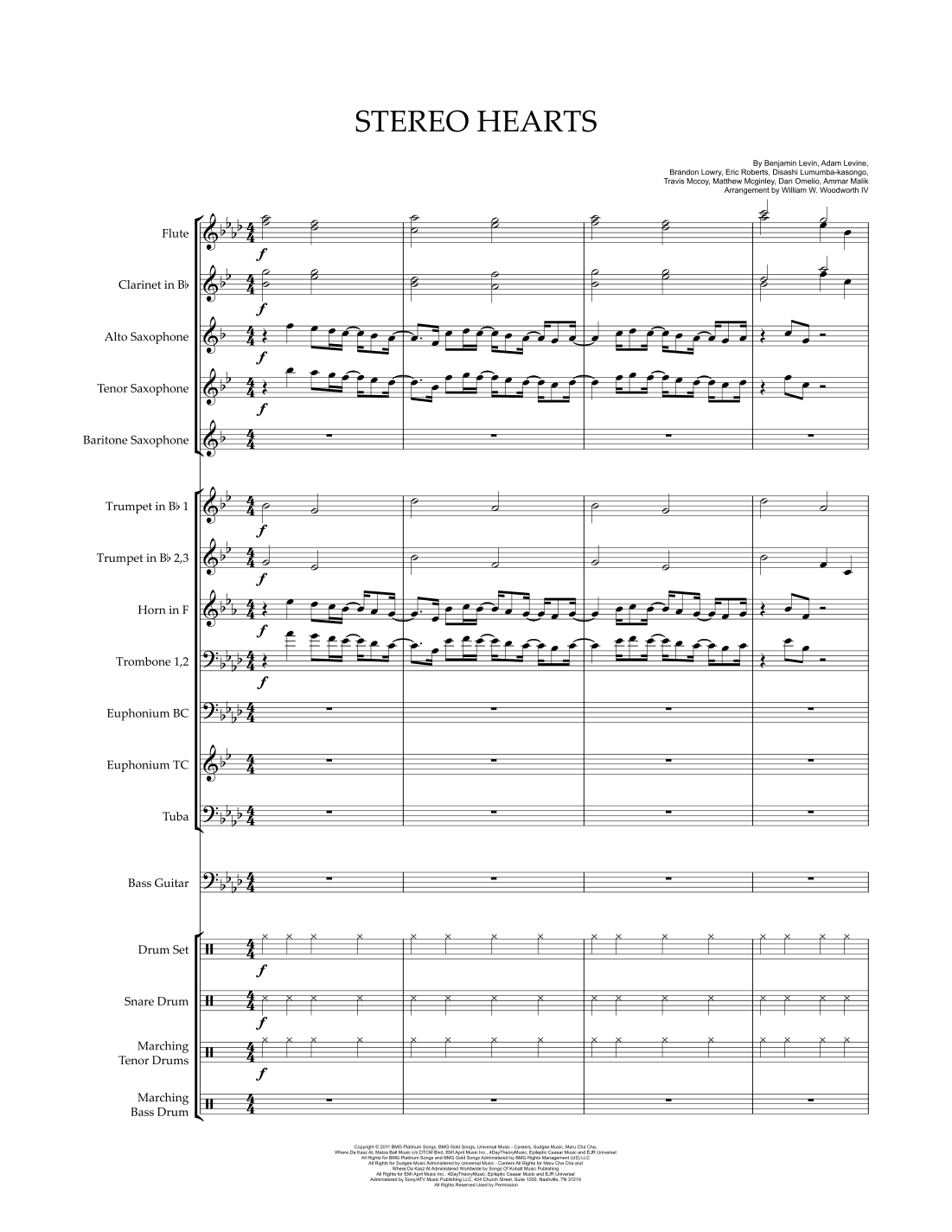 Stereo Hearts (arr. William W Woodworth IV)