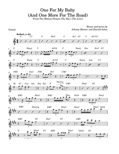 One For My Baby (and One More For The Road) (arr. David Lartey)