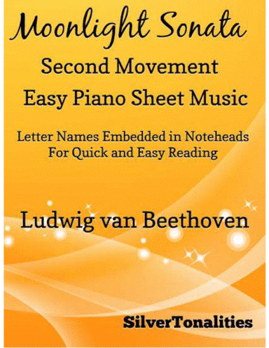 Moonlight Sonata Second Movement Easy Piano Sheet Music (arr. SilverTonalities)