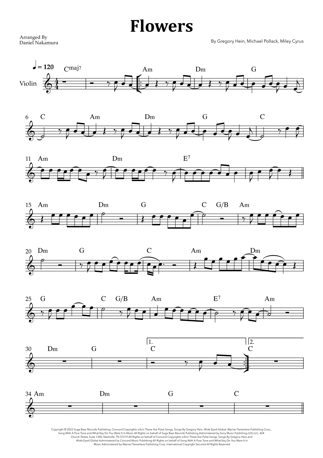 Flowers (arr. Daniel Nakamura)
