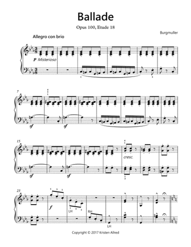 Ballade in C Minor - Opus 100, Etude #18 (arr. Kristen Allred)