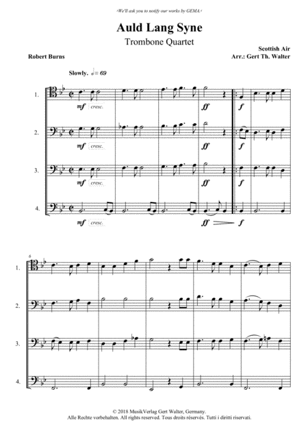Auld Lang Syne (arr. Gert Th. Walter)
