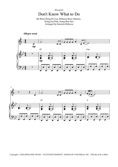 Don't Know What To Do (arr. Kaiserin Rebecca)