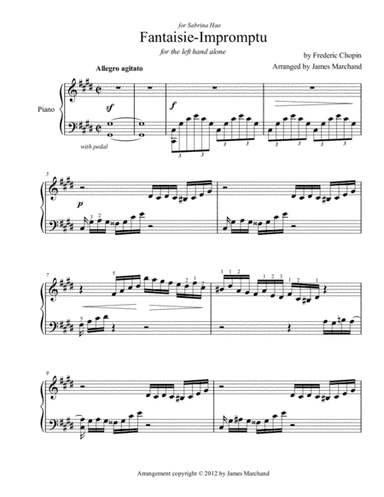 Fantaisie-Impromptu, arr. for the left hand (arr. James Marchand)