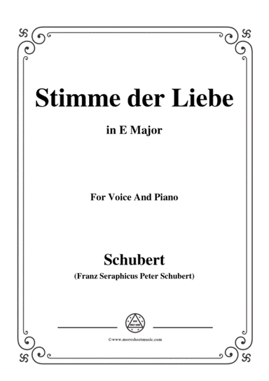 Schubert-Stimme der Liebe,D.187,in E Major,for voice and piano (arr. MSM)