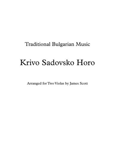 Krivo Sandovsko Horo (arr. James Scott)