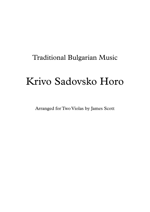 Krivo Sandovsko Horo (arr. James Scott)
