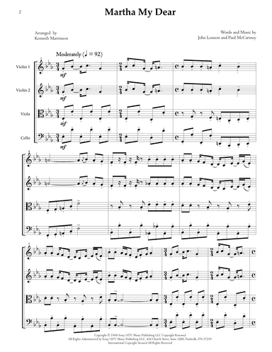 Martha My Dear (arr. Kenneth Martinson)
