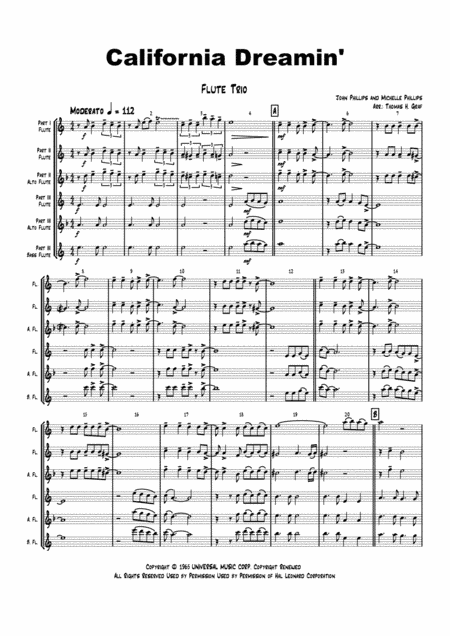 California Dreamin' (arr. Thomas H. Graf)