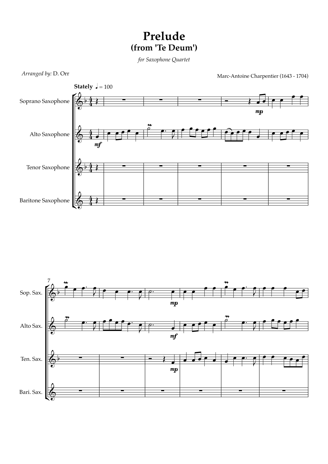 Prelude (from Te Deum) (arr. Dorothy Orr)