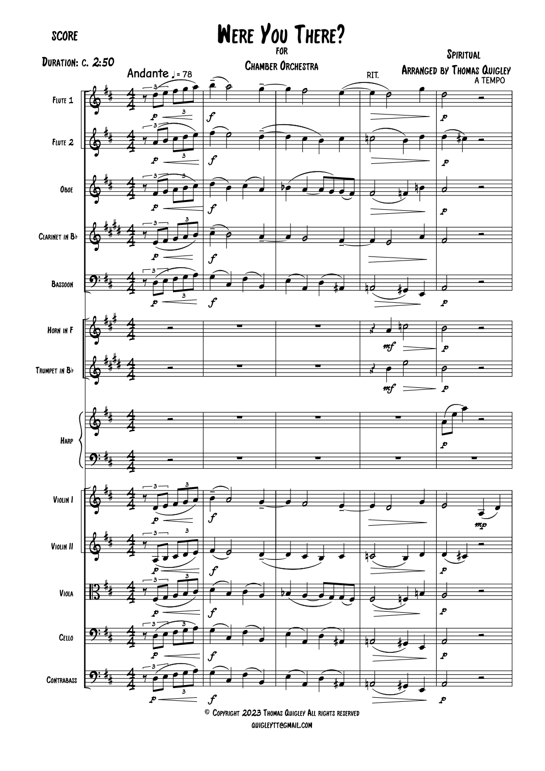 Were You There? (arr. Thomas Quigley)