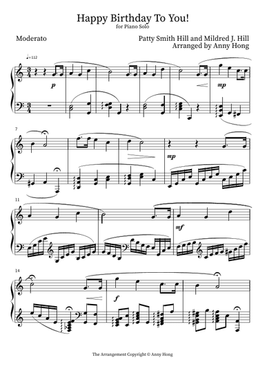 Happy Birthday To You! (arr. Anny Hong)