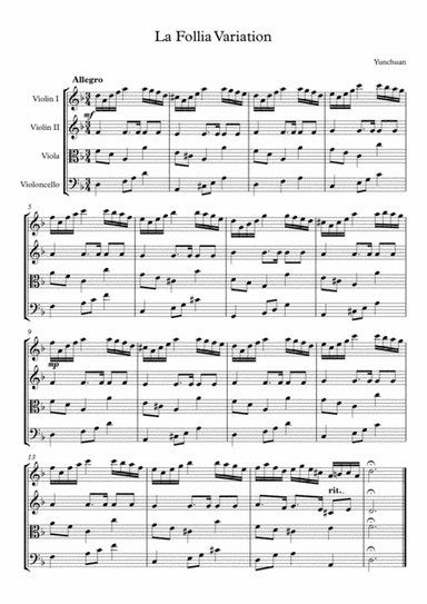 La Follia Variation (arr. YunChuan)