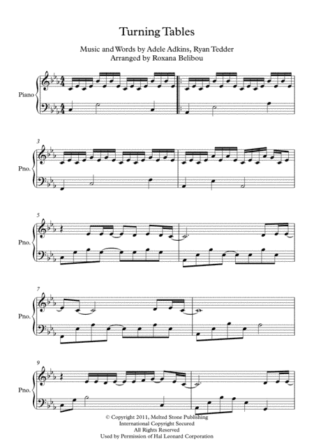 Turning Tables (arr. Roxana Belibou)