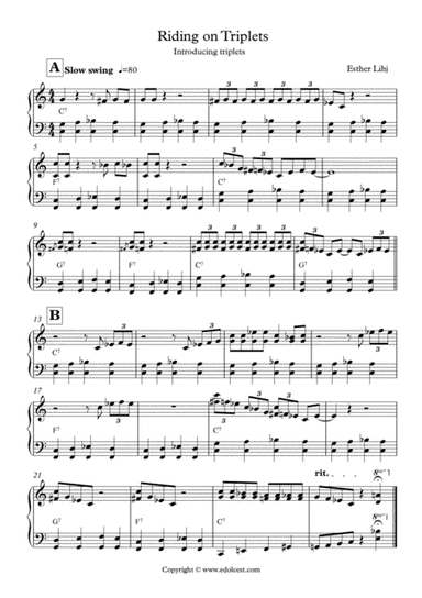 Riding on Triplets C blues etude