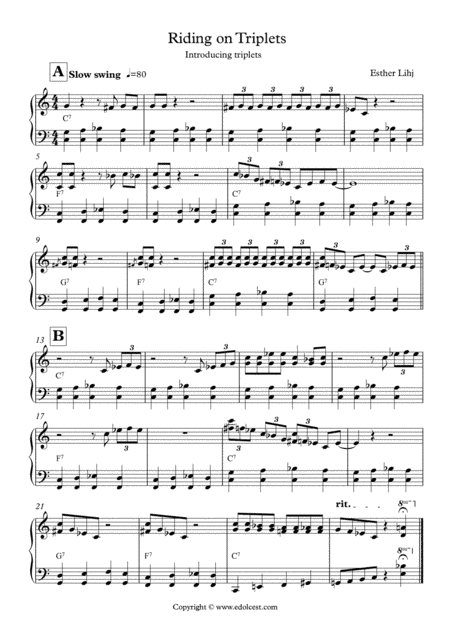 Riding on Triplets C blues etude