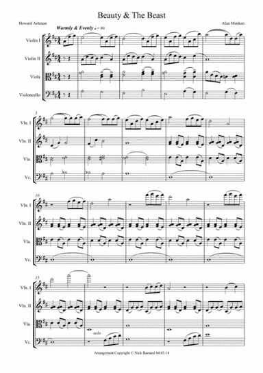 Beauty And The Beast (arr. Nick Barnard)