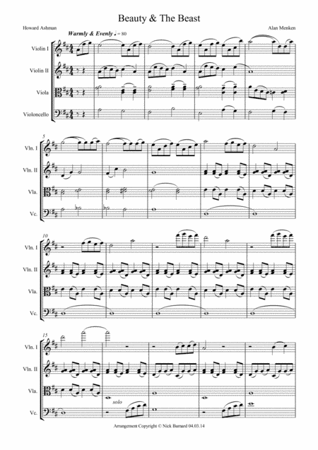 Beauty And The Beast (arr. Nick Barnard)