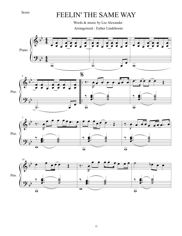 Feelin' The Same Way (arr. Esther Lindeboom)