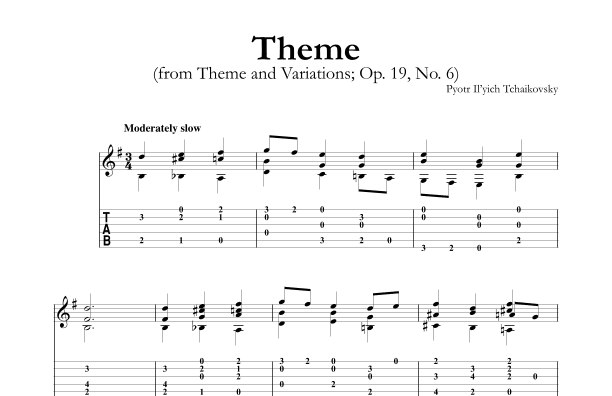 Theme (from Theme and Variations, Op. 19, No. 6) (arr. Mark Phillips)