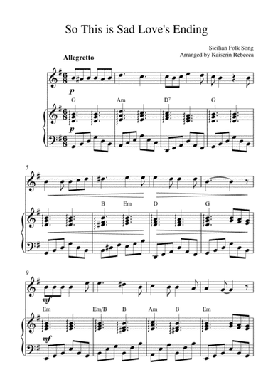 So This is Sad Love's Ending (oboe solo and piano accompaniment) (arr. Kaiserin Rebecca)