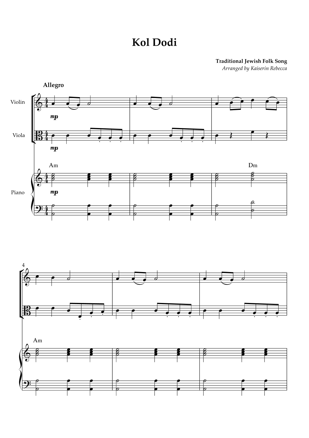 Kol Dodi (arr. Kaiserin Rebecca)