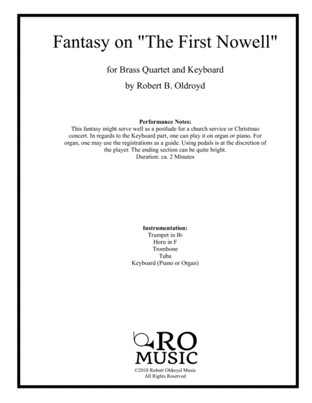 Fantasy on "The First Nowell" (arr. Robert B. Oldroyd)
