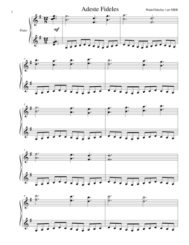 Adeste Fideles A Minimalist Setting for Piano Solo (arr. Michael Boimier)