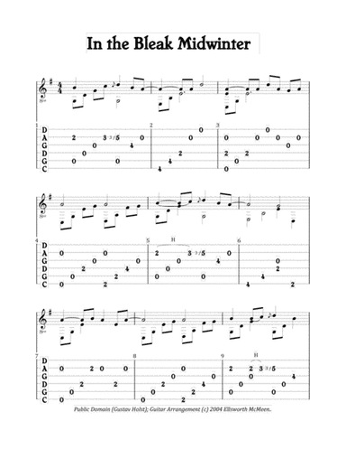 In the Bleak Midwinter (For Fingerstyle Guitar Tuned CGDGAD) (arr. Ellsworth McMeen)