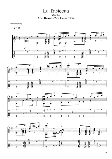 La Tristecita (Zamba) (arr. Leonardo Ramos)