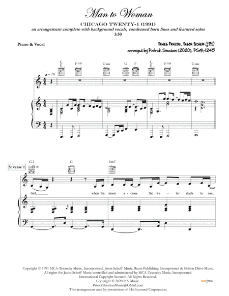 Man To Woman (arr. Patrick Sheehan)