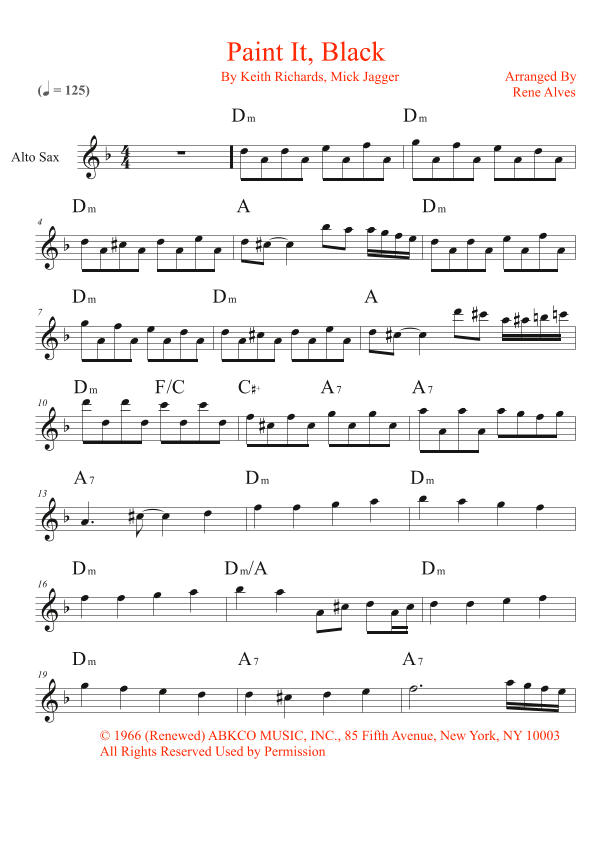 Paint It, Black (arr. Rene Alves)