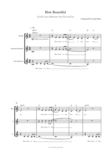 How Beautiful (Is the Love Between the Two of Us) - vocal trio a capella