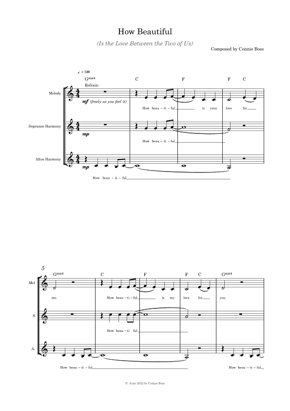 How Beautiful (Is the Love Between the Two of Us) - vocal trio a capella
