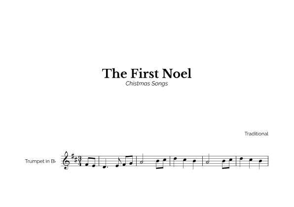 The First Noel for Easy Trumpet Solo (arr. Marcos Soares)