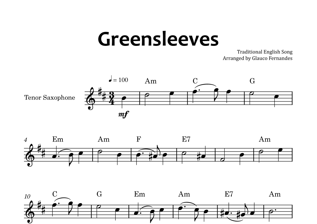 Greensleeves (arr. Glauco Fernandes)