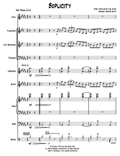 Boplicity (be Bop Lives) (arr. Gerhard Guter)